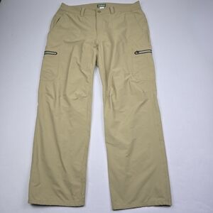 LL Bean Pants Mens 36x30 Brown Cresta Hiking Nylon Stretch Cargo Pocket Gorpcore